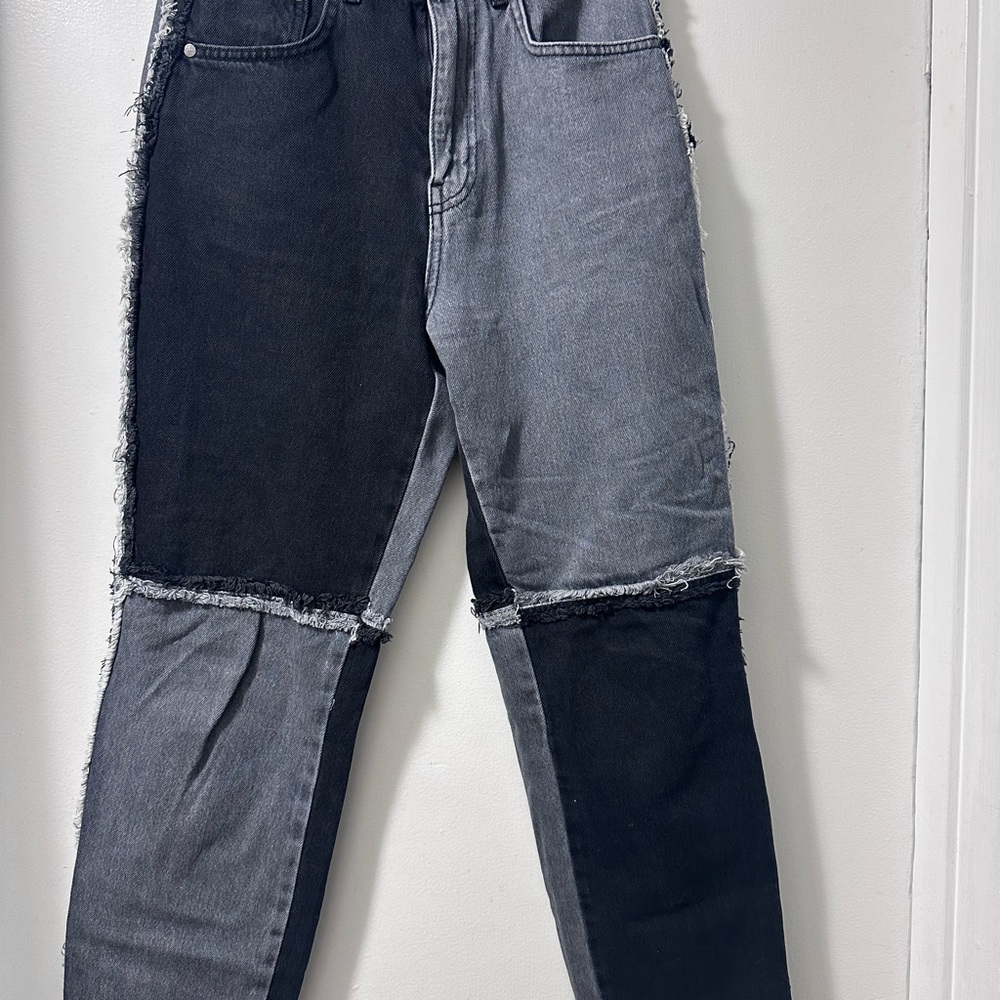 Two-Tone Black and Gray Woman’s Jeans
